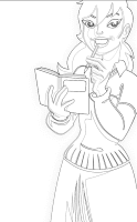 A coloring page of mega mindy